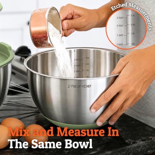 Premium Mixing Bowls With Lids Set (Sage)