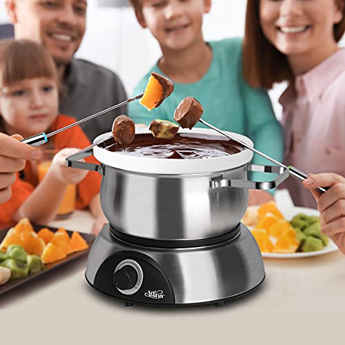 Electric Chocolate & Cheese Fondue Set with Two Pots