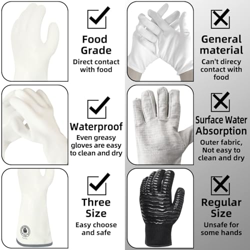 Silicone Oven Gloves (White Standard / 9/L)
