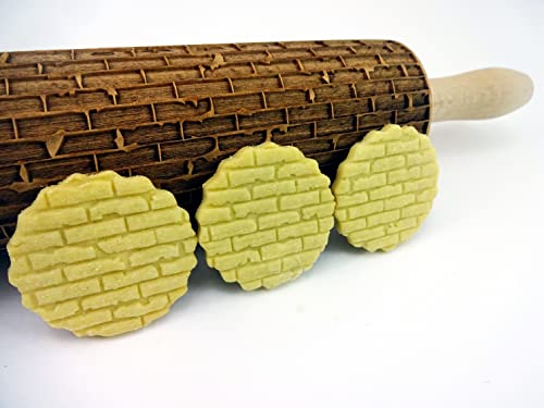 Embossing Rolling Pin embossed Dogh Roller for Embossed Cookies and Pottery by Algis Crafts