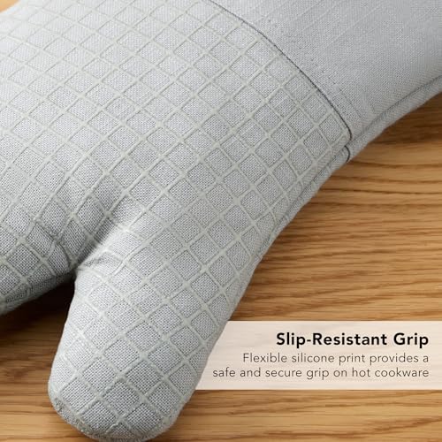 Gourmet Series Gridlines Oven Mitts 2 (Matte Grey)