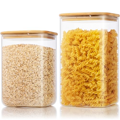 Large Glass Storage Containers with Lids for Pantry Storage