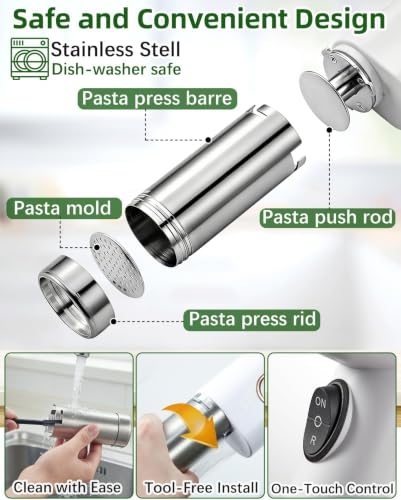 Electric Pasta Maker Machine (White / 5-IN-1)