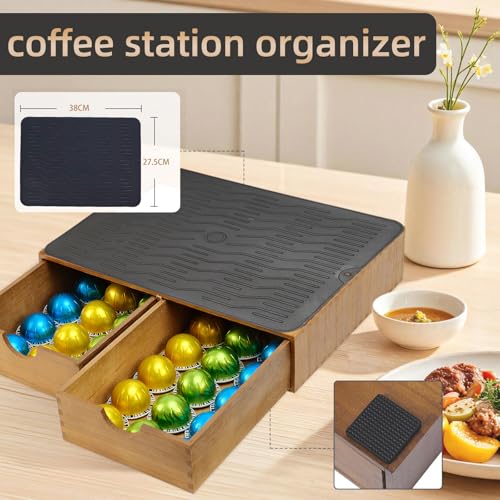 Wooden Coffee Pod Holder with Silicone Non