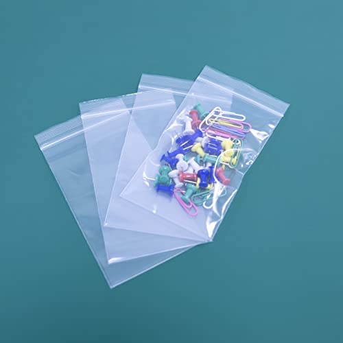 500 Count 2 Mil Clear Plastic Reclosable Zip Poly Bags with Resealable Lock Seal Zipper for Photo