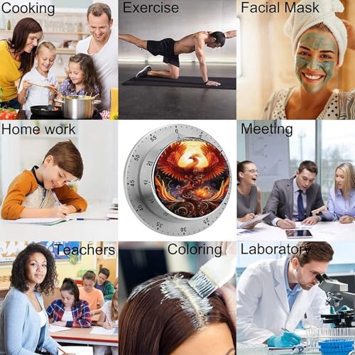 Phoenix with Red Flames Kitchen Timer Mechanical No (Style-2 / One Size)