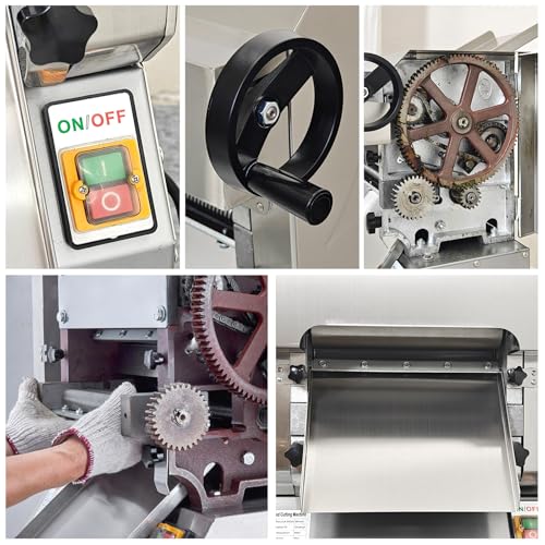 3-in-1 Commercial Pasta Maker with Dough Sheeter,Noddle Cutter & Dough Pressing Machine,Kneader,Noddle Cutter Dough Pressing Machine Suitable For Making Pizza,Noodles (3mm Noodle Knife) (Floor-standing)