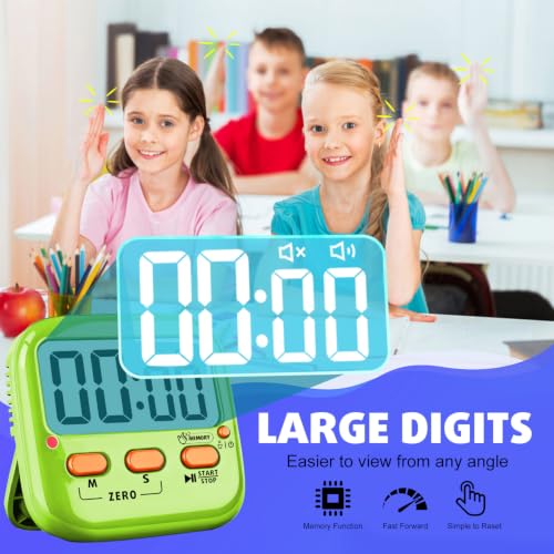 2 Pack Digital Timer for Kids Teacher Classroom Kitchen Office (2 Pack* Classic White / 2 Pack)