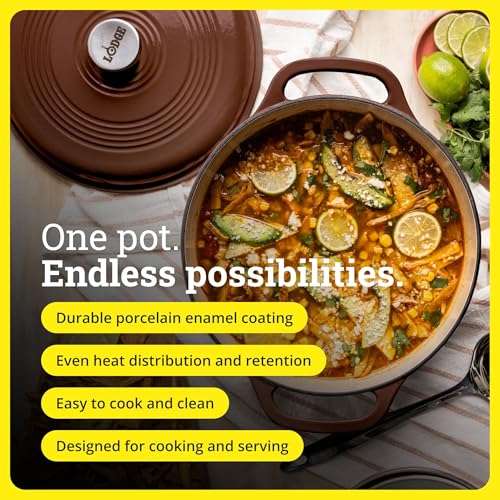 Essential Enamel Cast Iron Dutch Oven (Burnt Sienna)