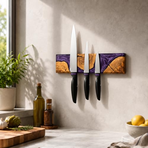 15.7 Inch Magnetic Knife Holder for Wall (Purple / 15.7in)