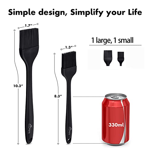 5 pieces Set Basting Brushes Silicone Heat Resistant Pastry Brushes Spread Oil Butter Sauce Marinades for BBQ Grill Barbecue Baking Kitchen Cooking BPA Free Dishwasher Safe
