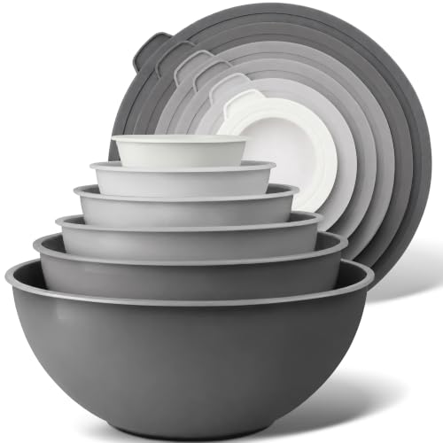Piece Plastic Mixing Bowls with Lids Set