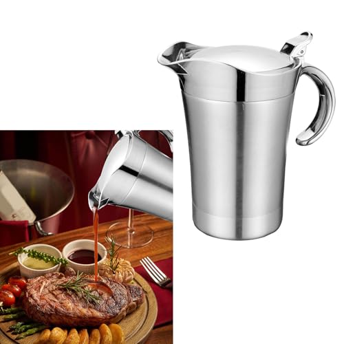Effective Insulated Gravy Pots with Lid Stainless Steel Thermal for and Sauce Serving Kitchens Essential Thermal (800ml)