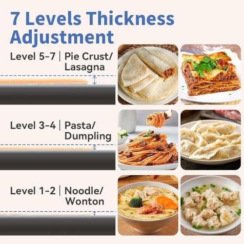Electric Pasta Maker Machine 150 Manual Pasta Machine with Roller & Cutter Adjustable 9 Thickness & 2 Width Hand Crank Noodles Maker for Spaghetti