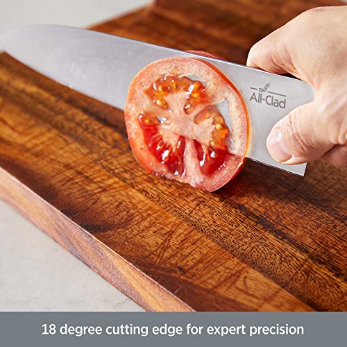 Forged German Stainless Steel Serrated Utility Knife (Silver/Black / 5")