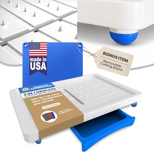 Plus Large Cutting Board with Juice Groove (Blue / 15.4"L x 10.4"W)