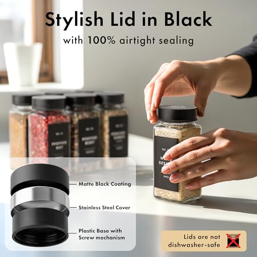 4oz Glass Spice Jars with Stainless Steel Lids