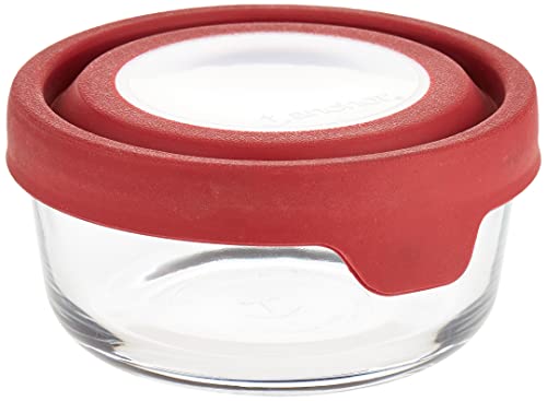 TrueSeal Glass Food Storage Containers with Mineral Blue Airtight Lids