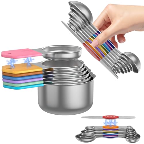Magnetic Measuring Cups and Spoons Set (Multicolor)