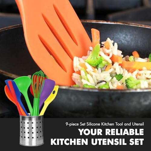 9 Piece Multicolor Premium Silicone Kitchen Tool Set (9 Piece Set / Assorted)
