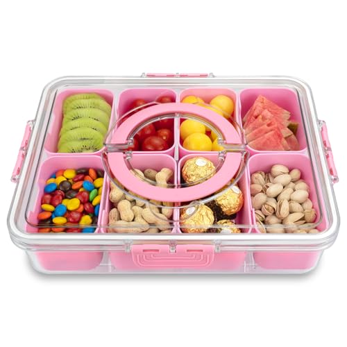 Divided Serving Tray with Lid and Handle