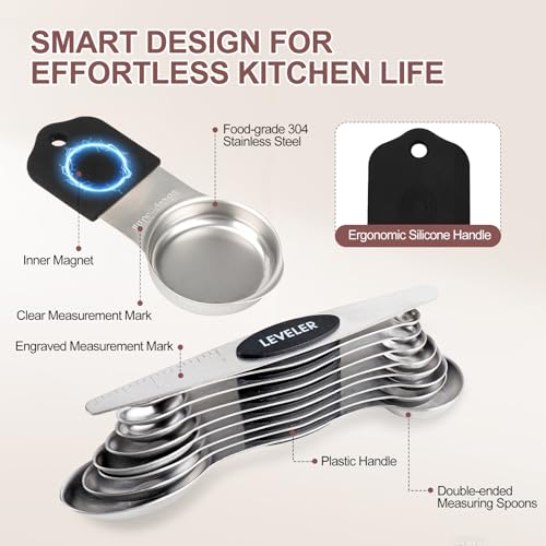 16 Piece Magnetic Measuring Cups and Spoons Set