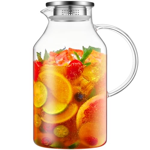 Glass Pitcher with Lid and Spout
