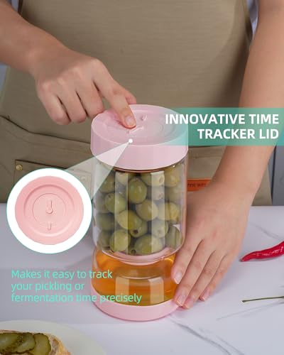 Glass Pickle Jar with Strainer Flip