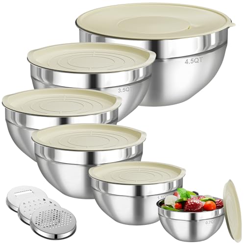 Mixing Bowls with Lids Set (Khaki)