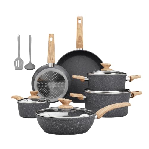 12 Piece Pots and Pans Set Non Stick