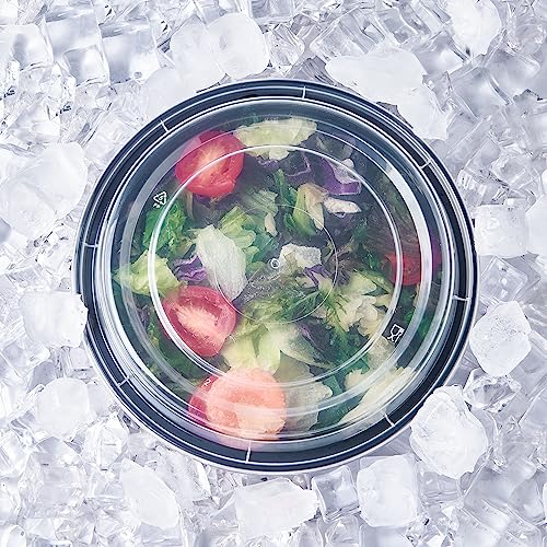 50 ct Meal Prep Food Storage Containers with Lids To Go Plastic Lunch Plan Box Disposable Take Out Bowls Black BPA Free Reusable Durable Stackable Microwave Freezer Dishwasher Safe