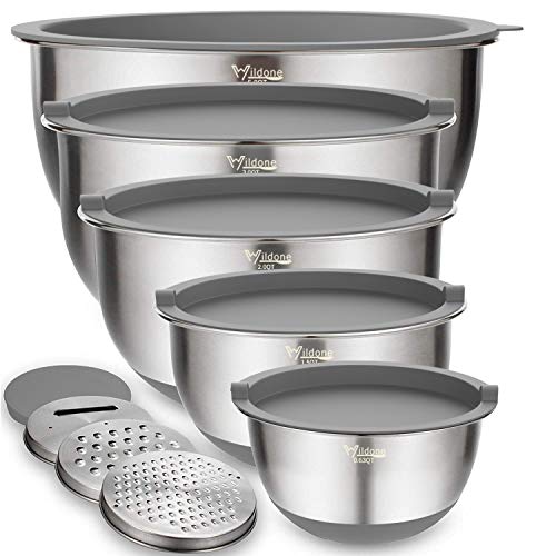 Mixing Bowls with Airtight Lids Set (Gray)