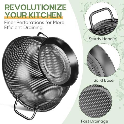 3 Pcs Stainless Steel Colander Set Metal Mesh Strainers