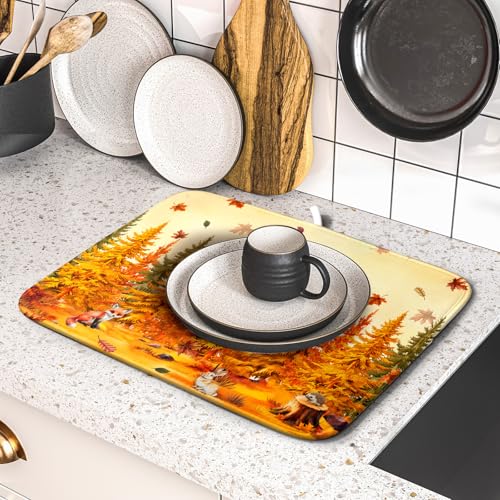 Microfiber Dish Drying Mat 2 Size Dish Drying Pad for Kitchen Counter