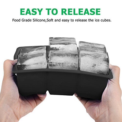 Large Square Ice Cube Molds & Silicone Sphere Ice Ball Maker