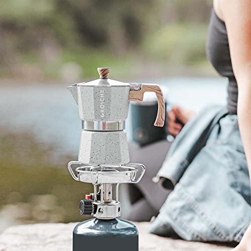 Milano Stovetop Espresso Maker Moka Pot 6 espresso Cup (6 espresso cups / Grey)