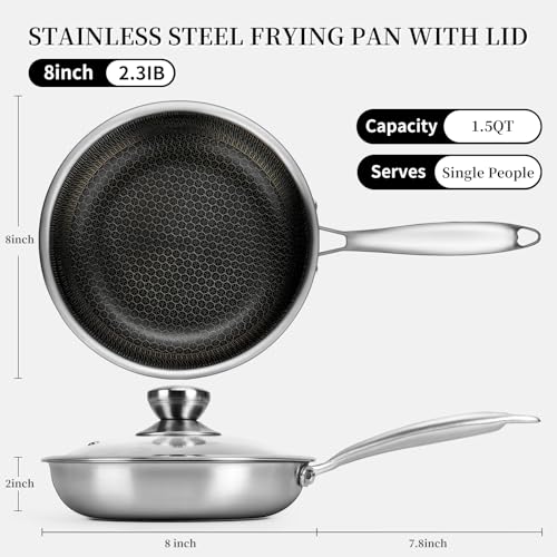 Stainless Steel Frying Pan with Lid