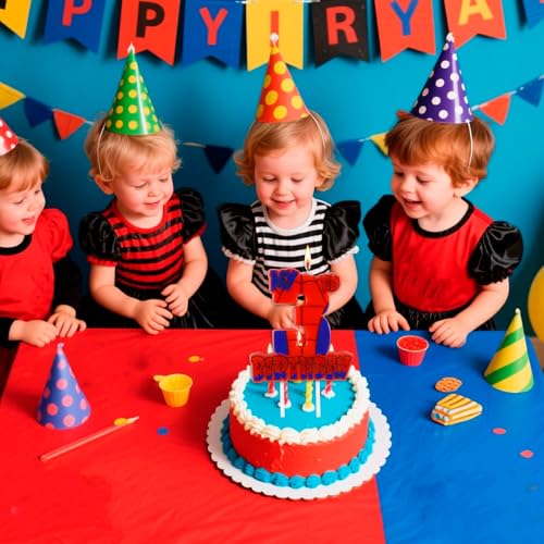 Number 3 Red Spider Web Happy Birthday CakeTopper for Boys Girls Spider Web 3rd Birthday Party Supplies
