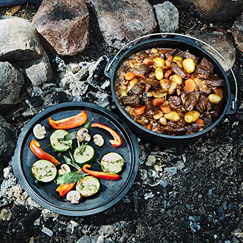6 Qt Cast Iron Dutch Oven for Camping