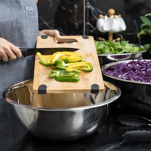 5 Quart Large Stainless Steel Mixing Bowls Set