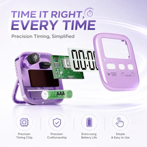 2 Pack Digital Timer for Kids Classroom Kitchen Timers for Cooking (2 * Sky Blue + Lavender Purple)