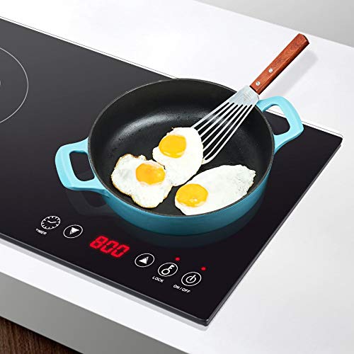 La Cuisine Enameled Cast Iron Braiser Sauté Pan Shallow Dutch Oven with Lid Internal Matt Black Enamel Coating 3.75 QT 11" (3.75 QT Braiser / Teal)