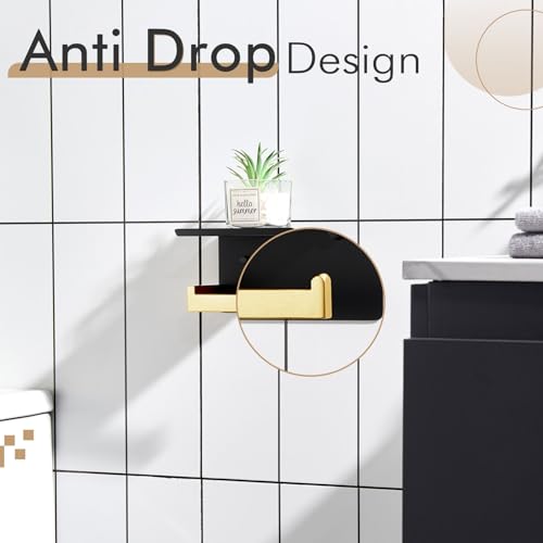 Toilet Paper Holders Toilet Paper Roll Holder Stainless Steel Matte Black All Metal Wall Mounted