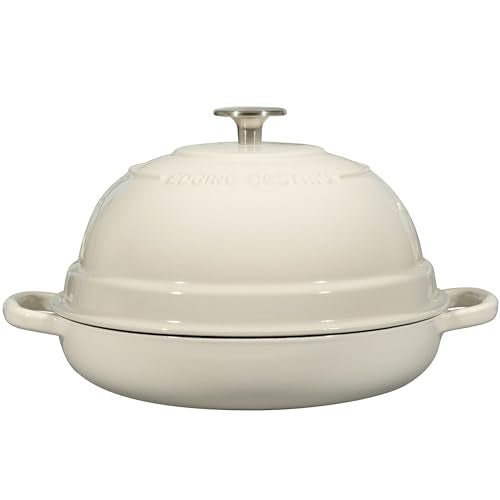 Enameled Cast Iron Dutch Oven Pot with Lid (White)