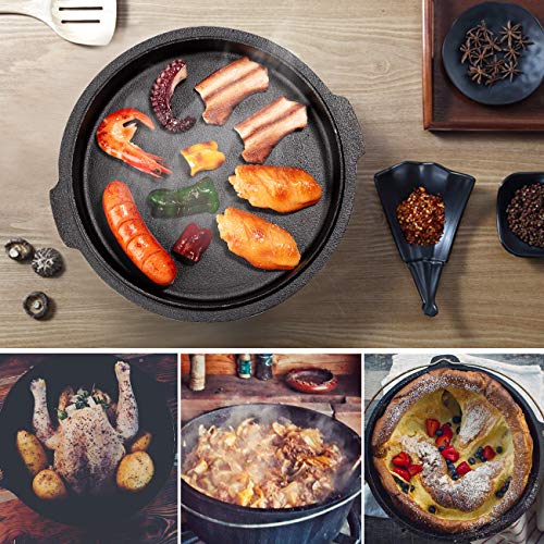 6QT Cast Iron Dutch Oven (Pot 6Qt+ Skillet)
