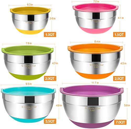 Mixing Bowls with Airtight Lids (Multicolor)