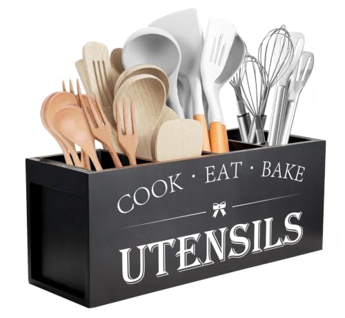 Extra Large Kitchen Utensils Holder with 4 Compartments