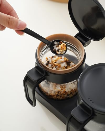 9 PCS Kitchen oil dispensers Spice Jars And Food Conainers Set (9 pcs set / Black)