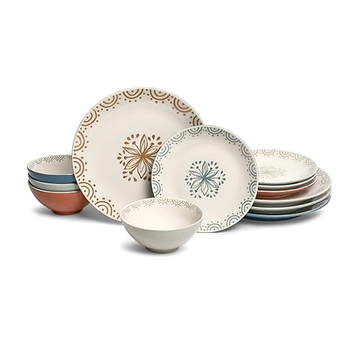 Speckled Stoneware Dinnerware Set for 4