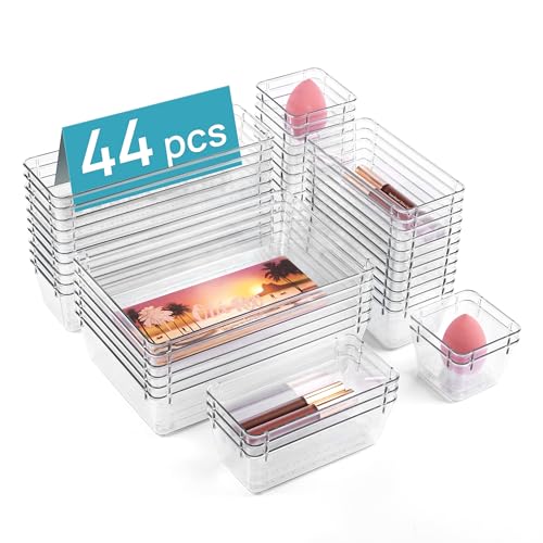 44 PCS Plastic Drawer Organizers Set